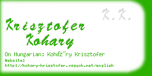 krisztofer kohary business card